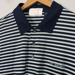 The Breakers Palm Beach Navy Striped Men's Polo Shirt